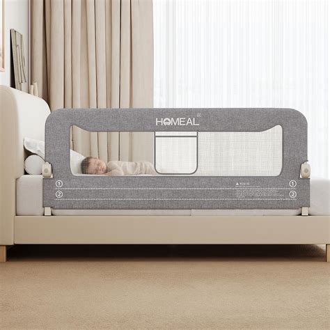 HOMEAL Bed Rail for Toddlers, 59in Swing Down Baby Bed Rail Guard ...