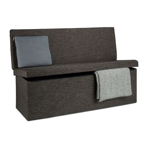 Folding Ottoman with Seat Black 73 x 114 x 38 cm Seat Bench Storage ...