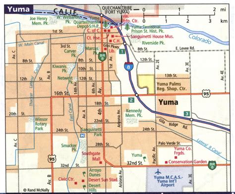 Detailed maps cities Flagstaff, Grand Canyon Village, Nogales, Phoenix, Tucson, Yuma AZ - atlas USA