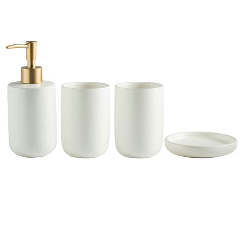 Bath Set - Buy White Ceramic Bathroom Accessory Online |Nestasia