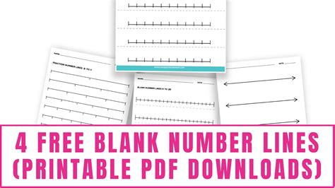 4 Blank Number Lines (Printable PDF Downloads) - Freebie Finding Mom