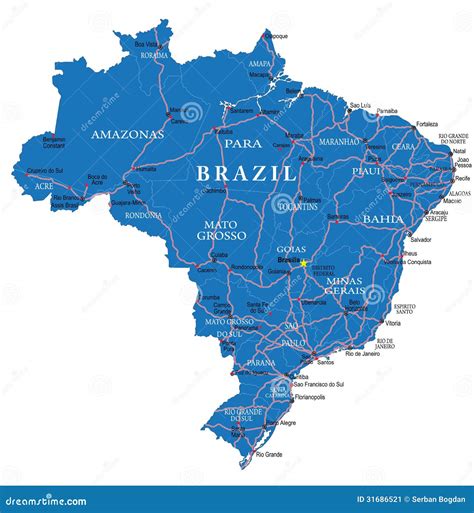 Brazil Map Stock Image - Image: 31686521
