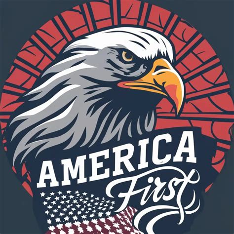 LOGO Design For America First Majestic Eagle Emblem with Patriotic ...