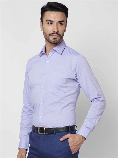Raymond Men Violet Structure Slim Fit Cotton Shirt – MyRaymond