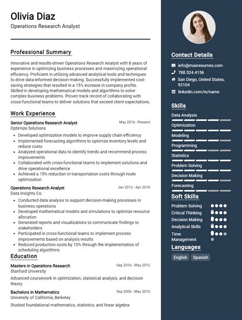 7 Best Operations Research Analyst Resume Examples for 2026