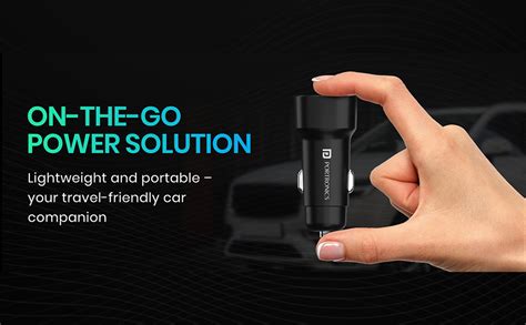 Portronics 80W Dual Output Fast Car Charger with Type-C PD & USB, LED ...