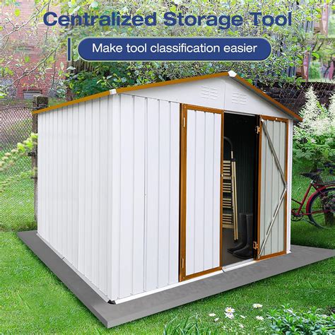 Lyromix 8' × 6' Metal Outdoor Storage Shed with Door & India | Ubuy