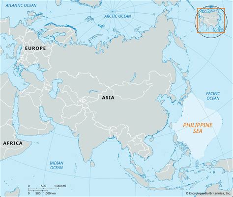Philippine sea on world map