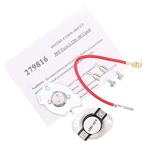 279816 Dryer Thermostat Thermal Cut Off Fuse Repair Kit Replacement for ...