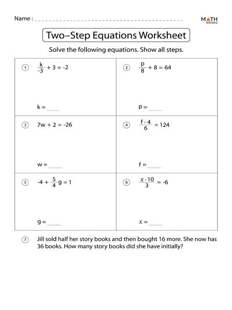 Image result for 2 Step Equations Questions