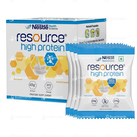 Nestle Resource High Protein Vanilla Flavour Pack Of 4 50 Gm - Uses ...