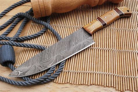 Custom Damascus Steel Chef Knife Damast Küchen Messer With WOOD Handle ...