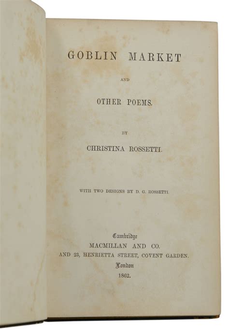 The Goblin Market | Christina Rossetti | First Edition