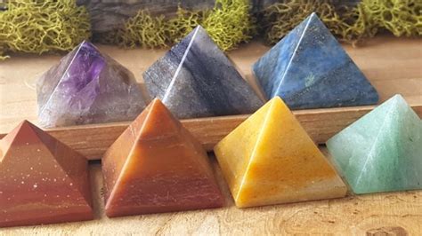 Seven Chakra Pyramid Set without Symbols – Healing Crystals India