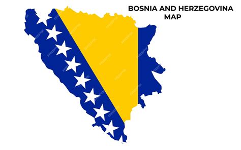 Premium Vector | Bosnia and herzegovina flag map design illustration of ...