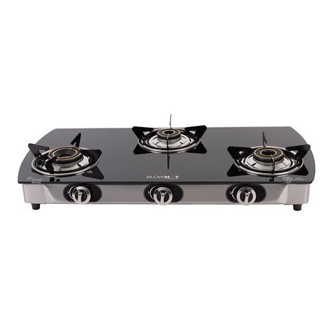 BLOWHOT Heavy Brass 3 Burner Auto Ignition Gas Stove | Toughened Glass ...