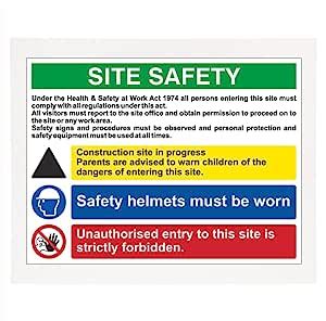 Site Safety - Safety Helmets Must be Worn Signage Sticker, Waterproof ...