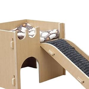 Enakshi® Hamster Hideout Hut Play House Wood Cage Decor for Gerbils ...