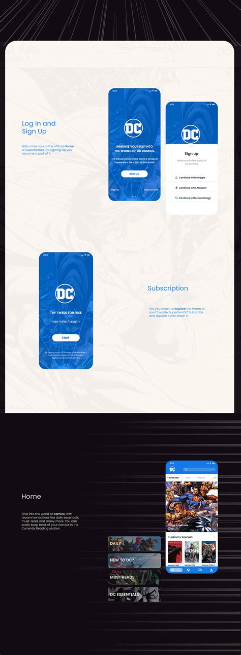 DC Comics App on Behance
