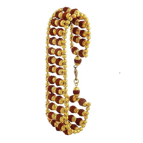 Buy Pragnay Gold Plated Beaded Rudraksha Bracelet for Men and Women at ...