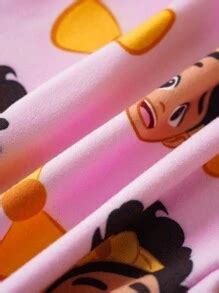 Blippi X SHEIN Young Girl 2pcs/Set Cartoon Girl Bow Print Pink Tight ...