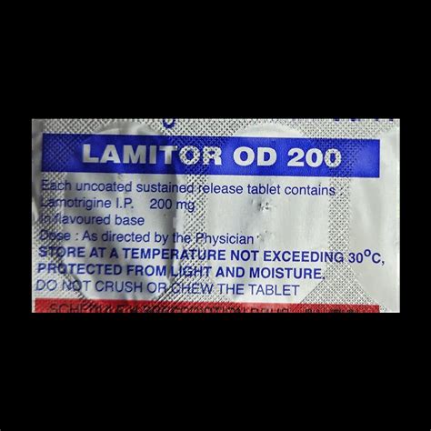 LAMITOR OD 200MG TABLET 10'S - Uses, Side Effects, Price and Generic ...