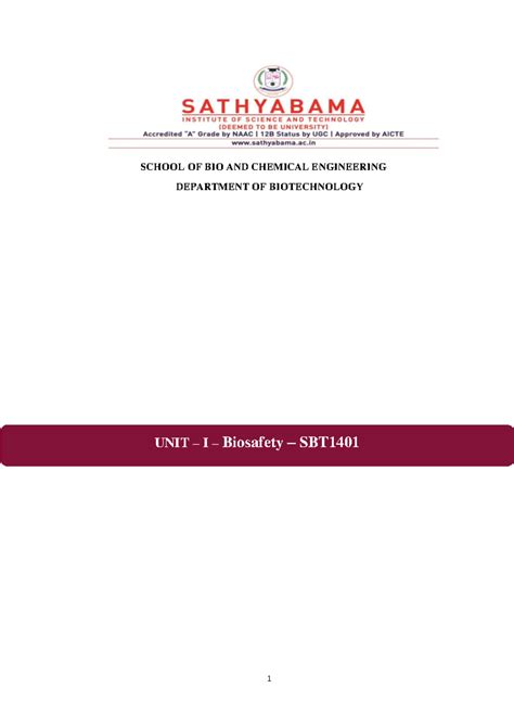 IPR, Biosafety and ethical issues 4 - SCHOOL OF BIO AND CHEMICAL ...