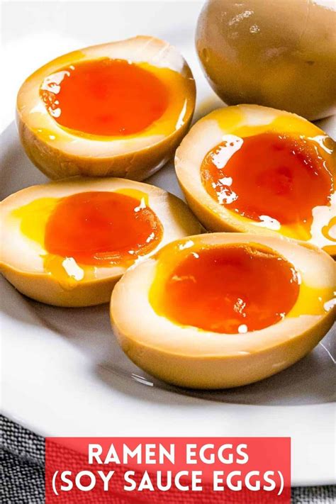 Ramen Eggs - Soy Sauce Marinated Eggs | Recipe in 2025 | Ramen egg, Soy ...