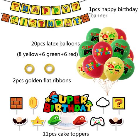 rosepartyh Super Mario Birthday Decorations Super Mario Birthday ...