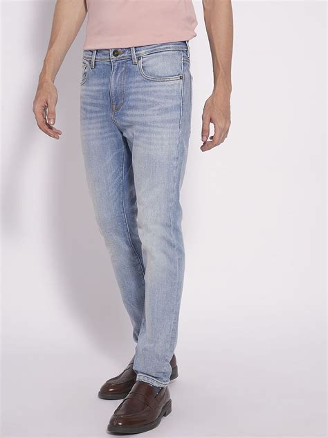 Buy Light Blue Mid Rise Slim Fit Jeans for Men Online