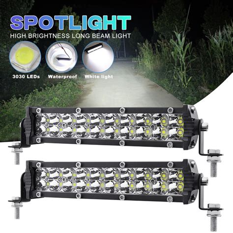 2x 20W 8inch Super Waterproof LED Light Bar Car Work Lamp Truck Light Offroad SUV Spot Flood ...