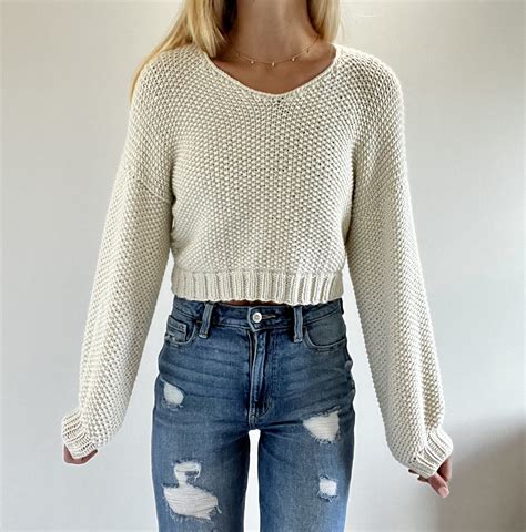 Cropped Sweater Knitting Pattern | Simple Sweater Knitting Pattern