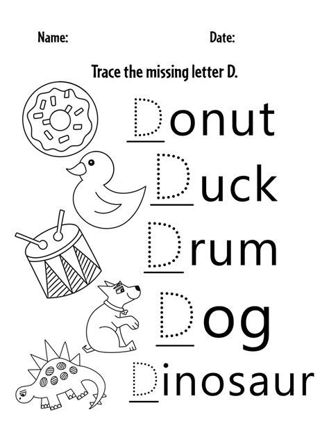 FREE Letter D Worksheets for Preschool! ⋆ The Hollydog Blog | Letter d ...