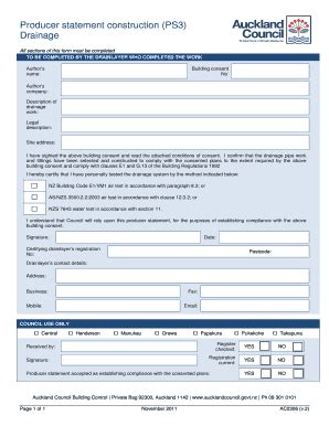 2018-2026 Form NZ AC2306 Producer Statement Construction (PS3) Drainage ...