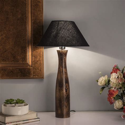 Buy Homesake® Handcrafted Wooden Table Lamp for Bedroom & Living Room ...