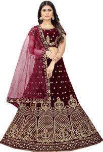 KV Fashion Embroidered Semi Stitched Lehenga Choli - Buy KV Fashion ...