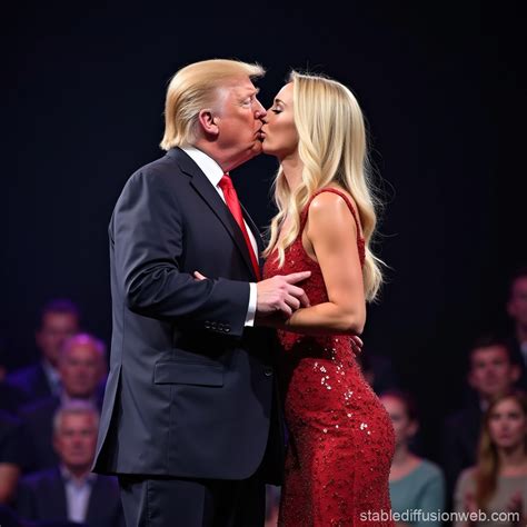 Donald Trump Kissing Katy Perry On Stage | Stable Diffusion Online