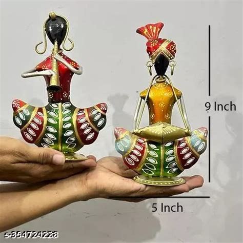Metal Standing musician set of two /Tea Light Musician Showpieces Combo ...