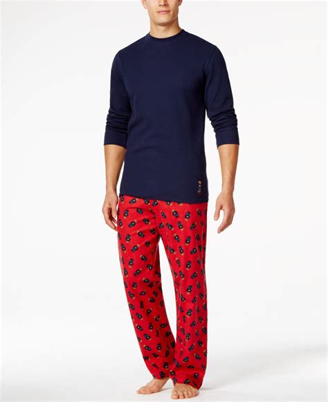 Polo Ralph Lauren Waffle Crew Neck And Printed Bear Flannel Pajama Set ...
