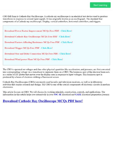 Cathode Ray Oscilloscope(CRO) Learn Definition, Working, Uses - Start ...