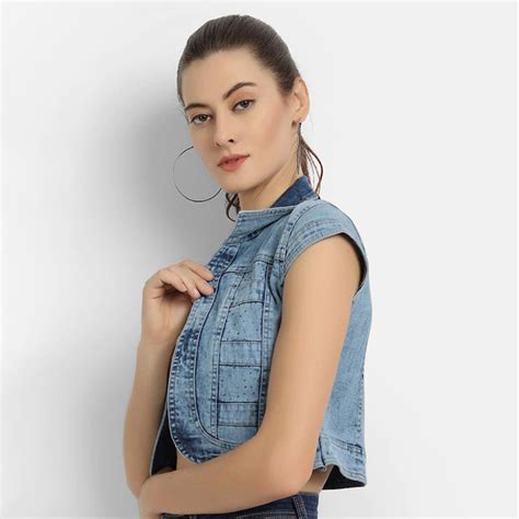 Stylefind | Women Blue Embellished Crop Shrug