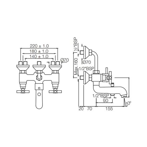 Jaquar 3 Way Wall Mixer Solo SOL-CHR-6281 Normal Flow - Chrome Finish ...