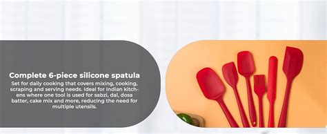 Buy PANCA Silicone Spatula Set of 6 | Heat Resistant Non-Stick Cooking ...