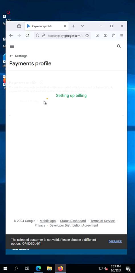 Payment profile error - Discussion - Android Builder Community