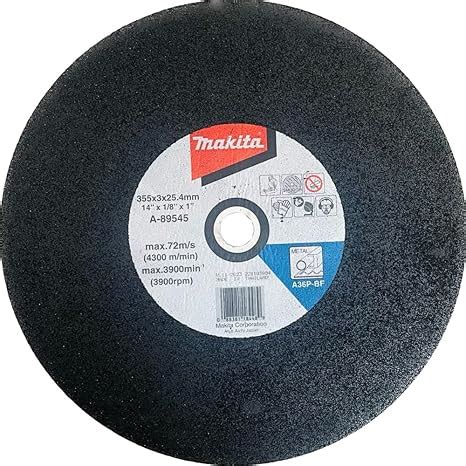 Makita 14" Cut-Off Wheel, A-89545-25-A36P, 355x3.0x25.4mm (Pack of 25 ...