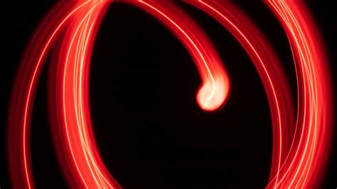 Wallpaper circles, light, long exposure, abstraction, red hd, picture ...