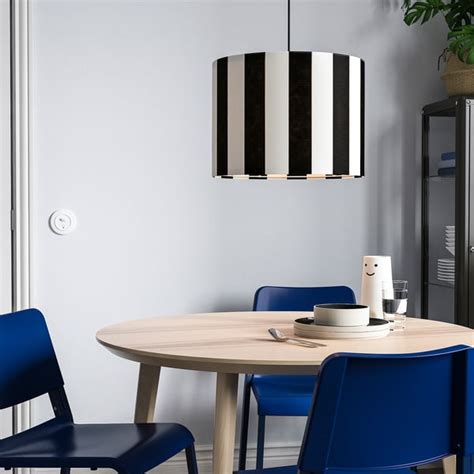 RINGSTA lamp shade, black/white, 42 cm (17") - IKEA