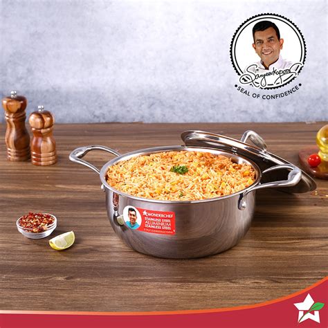 Wonderchef Nigella 3-Ply Stainless Steel Casserole 20cm | Cookware ...