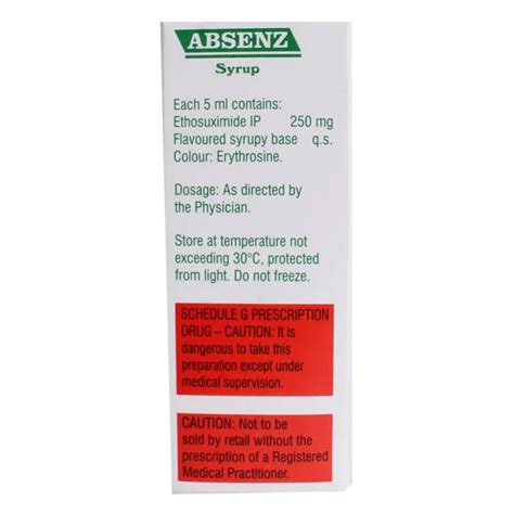Buy Absenz Syrup online | Uses, Side Effects, Price and substitutes ...