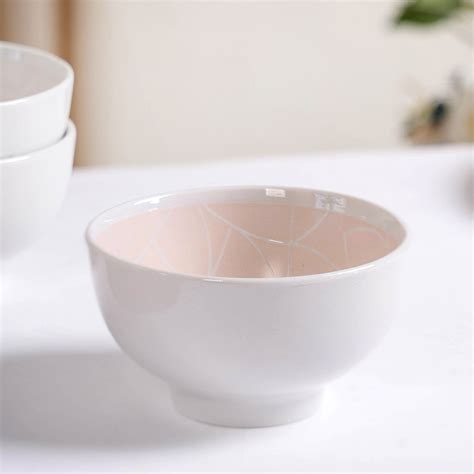 Monvia Pastel Pink Art Deco Style Snack Bowl Set Of 4 325ml Online ...